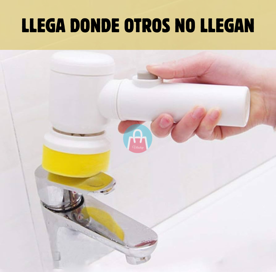 Cepillo Limpiador Eléctrico – Elimina suciedad difícil – Cocina y baño relucientes en minutos sin esfuerzo