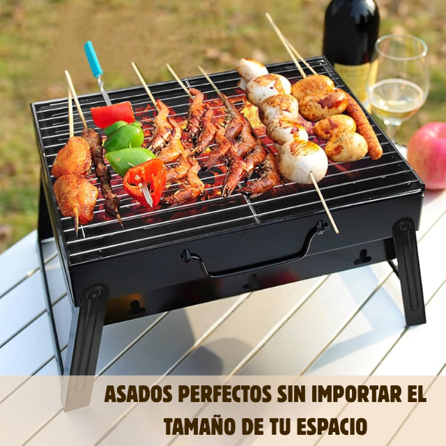 Parrilla a Carbón Portátil – Arma Fácil y Ahorra Espacio