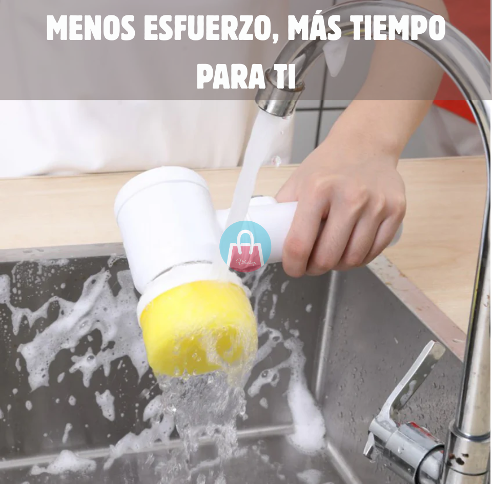 Cepillo Limpiador Eléctrico – Elimina suciedad difícil – Cocina y baño relucientes en minutos sin esfuerzo