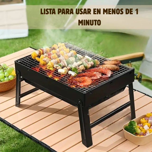 Parrilla a Carbón Portátil – Arma Fácil y Ahorra Espacio