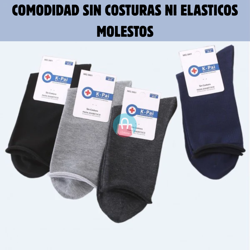 Calcetines para Diabético x12 – Sin Costuras ni Elásticos