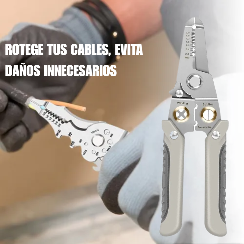 Alicate Profesional 3 en 1 – Pela y Corta Cables