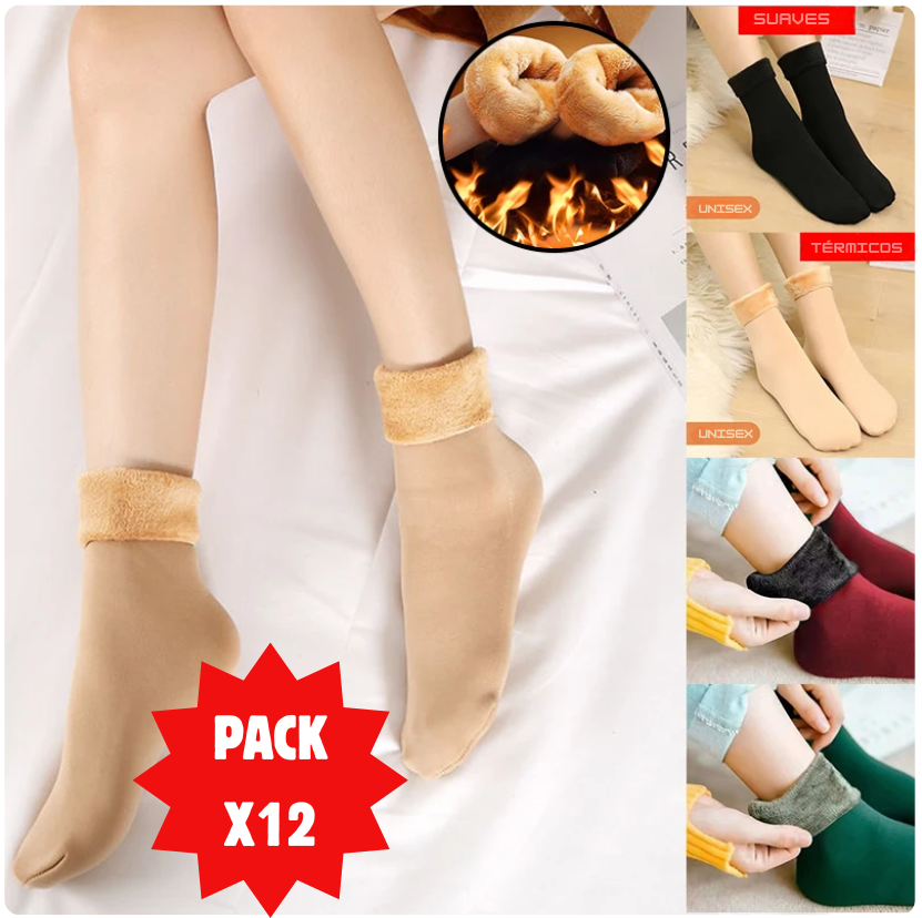 Pack 12 Pares Calcetines Térmicos 🔥 | Colores variados