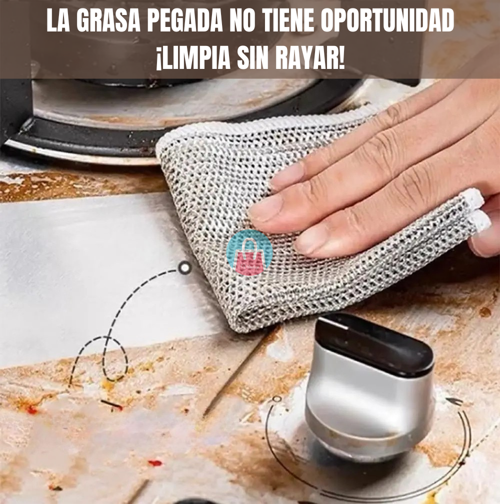 Paños MetalClean (Pack x5) – 💪✨ Poder metálico para una limpieza profunda sin rayones