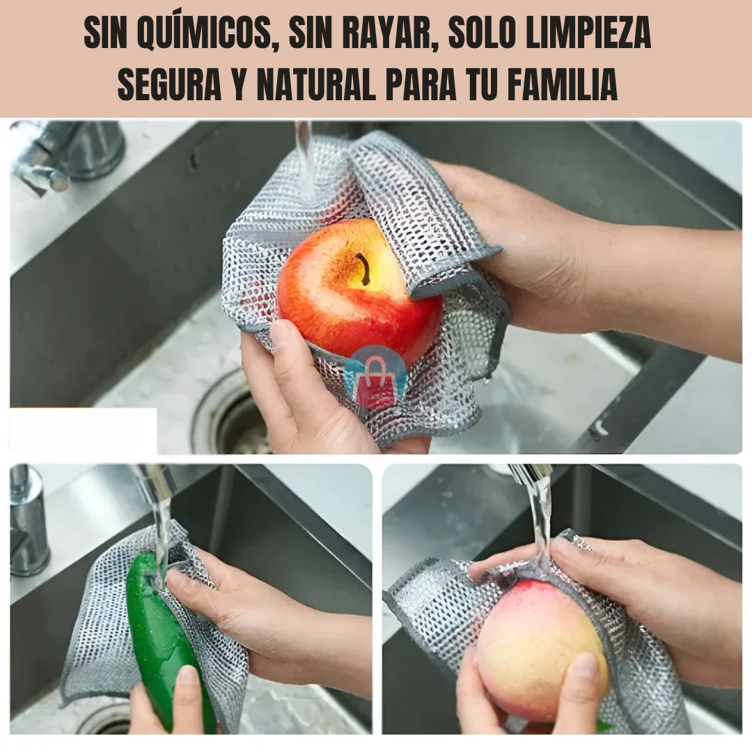 Paños MetalClean (Pack x5) – 💪✨ Poder metálico para una limpieza profunda sin rayones