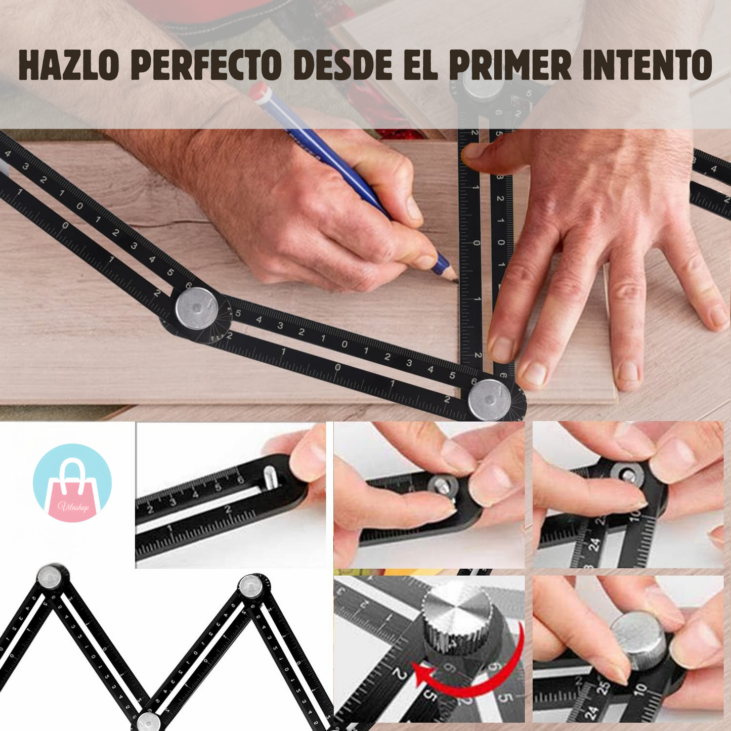 🛠️ Regla Multiangulo TrazaFix – Precisión profesional desde el primer uso 🔧📏