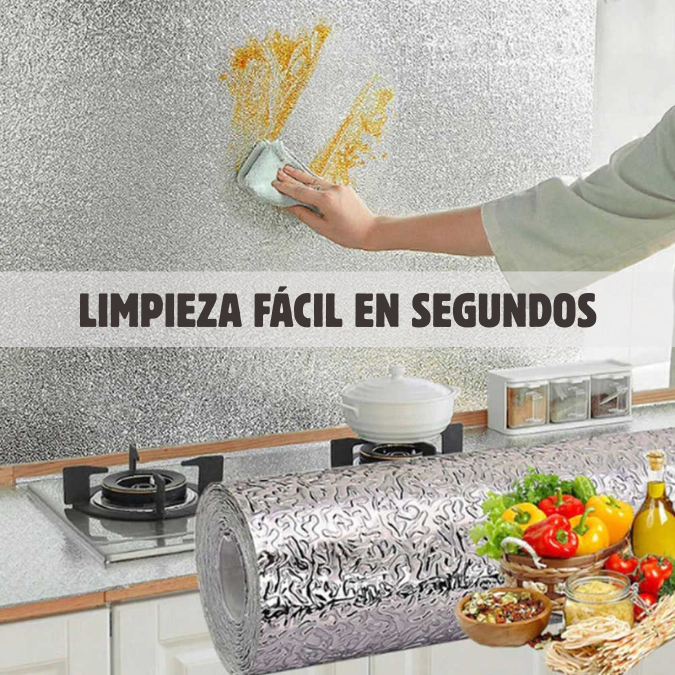 Rollo Adhesivo de Aluminio – Bloquea grasa y humedad