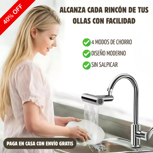 Grifo 360° – Ajuste de caudal y chorro 💦