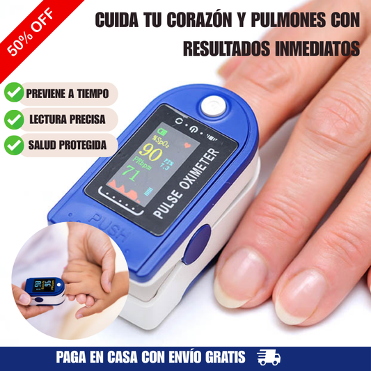 Oxímetro Digital – Mide oxígeno y pulso 💙