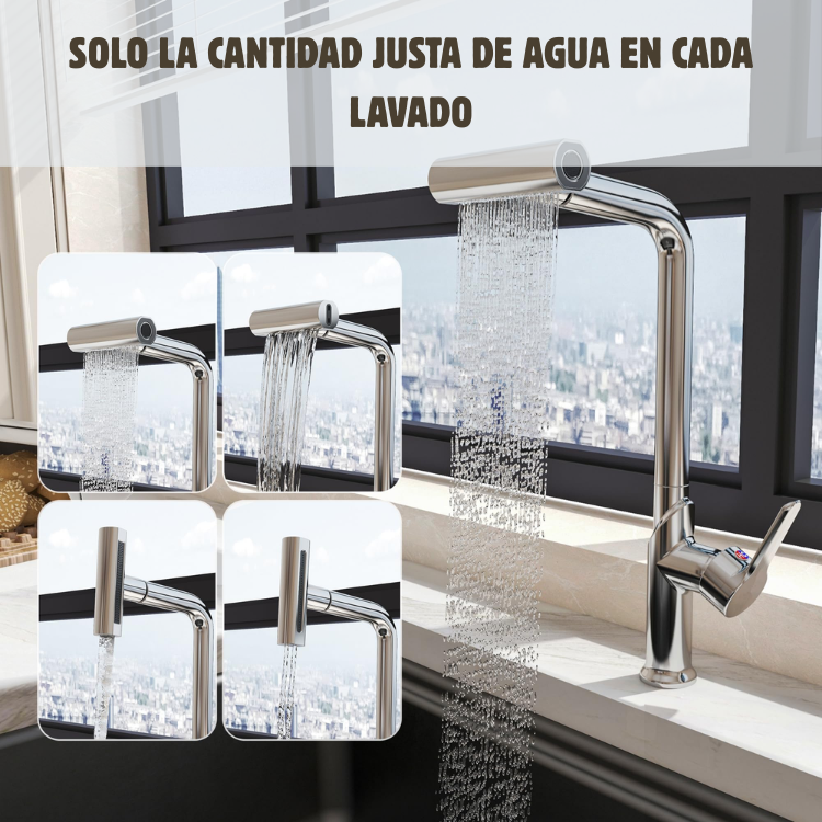 Grifo 360° – Ajuste de caudal y chorro 💦