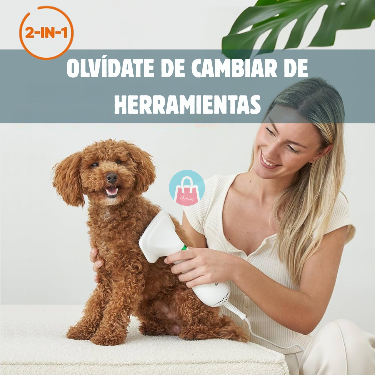 Cepillo y Secador para Mascotas 2 en 1 – Desenreda y seca rápido – Pelaje listo sin esfuerzo en 5 minutos