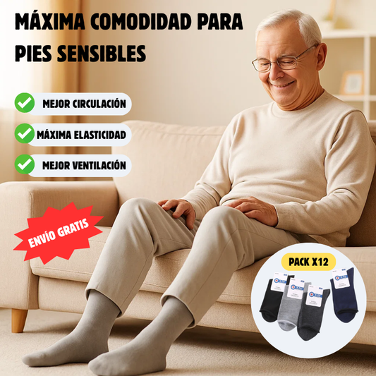Calcetines para Diabético x12 – Sin Costuras ni Elásticos