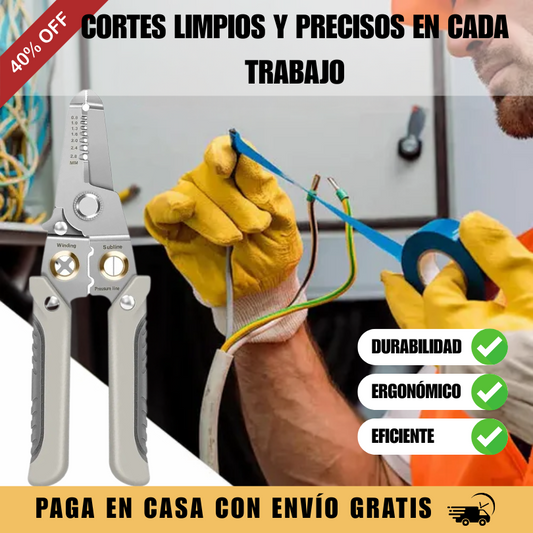 Alicate Profesional 3 en 1 – Pela y Corta Cables
