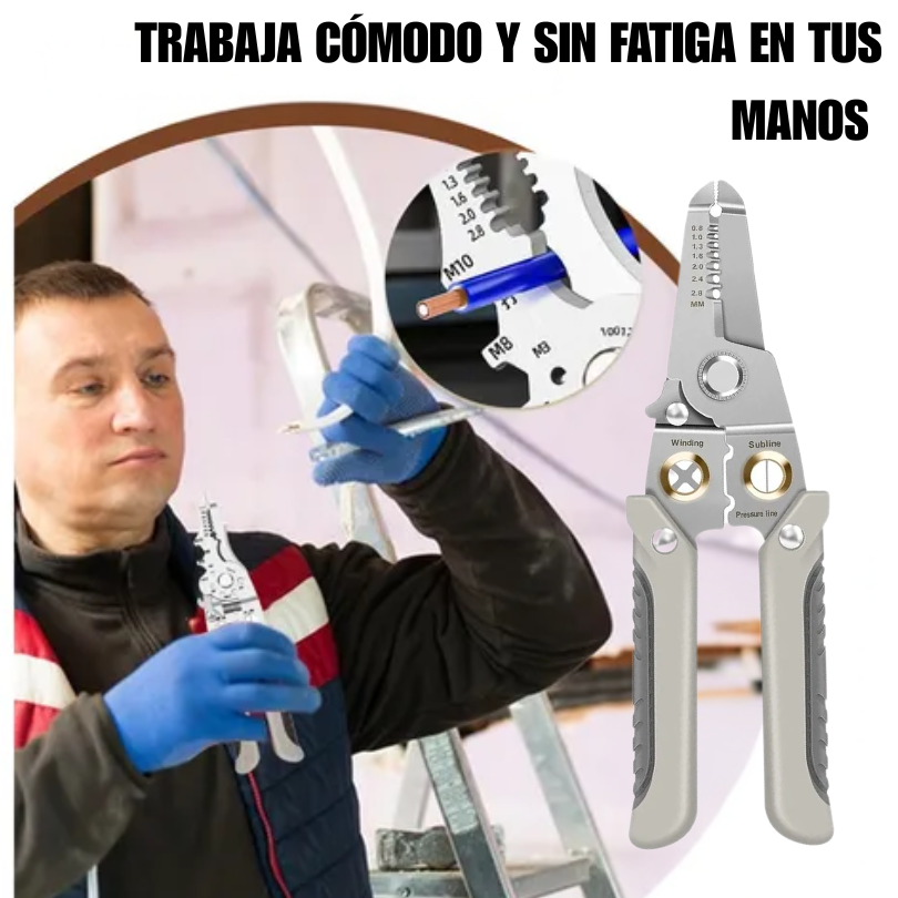 Alicate Profesional 3 en 1 – Pela y Corta Cables