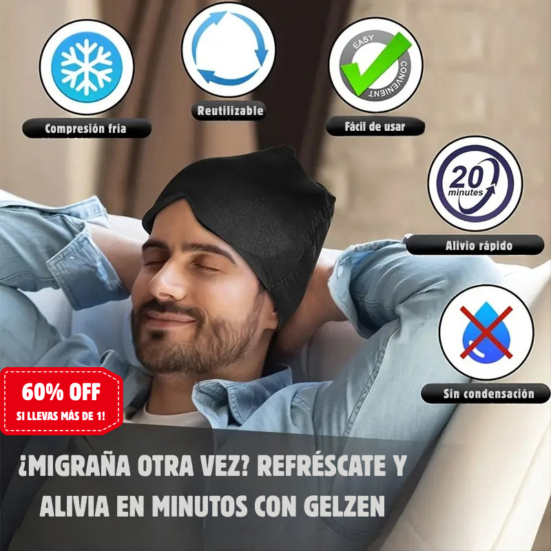 🧊 Gorro de gel GelZen – Alivia tu migraña en minutos, sin pastillas 💆‍♀️