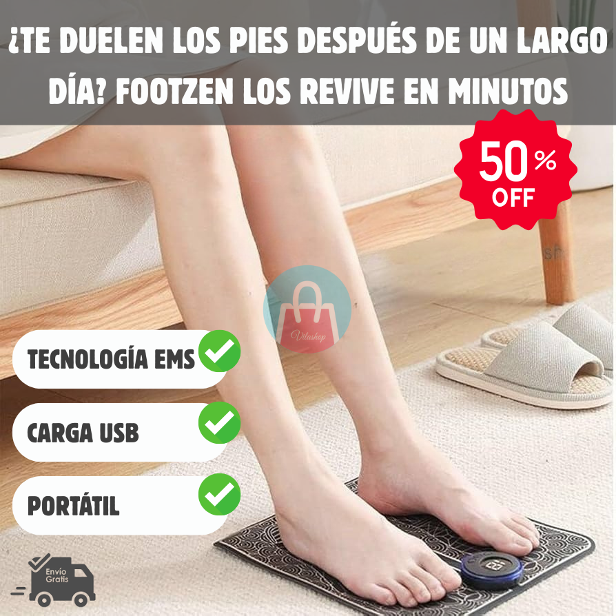 🦶Masajeador FootZen EMS – Relaja tus pies en minutos 🕒, sin moverte del sillón 🛋️