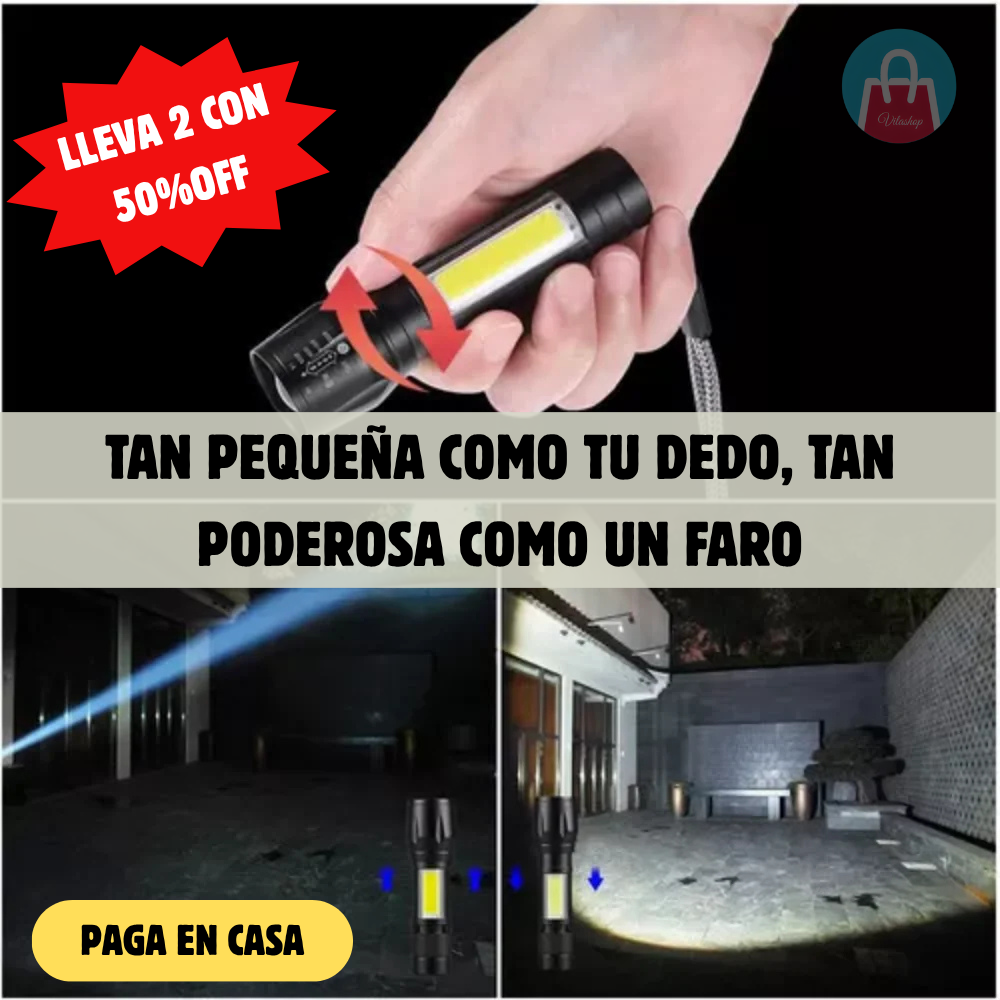🔦 Pack x2 Mini Linterna LumiTact – Luz extrema y portátil para cualquier situación 💥