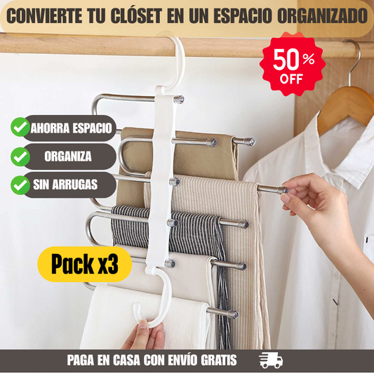 Pack x3 Perchero Mágico 5 en 1 – Ahorra espacio✨