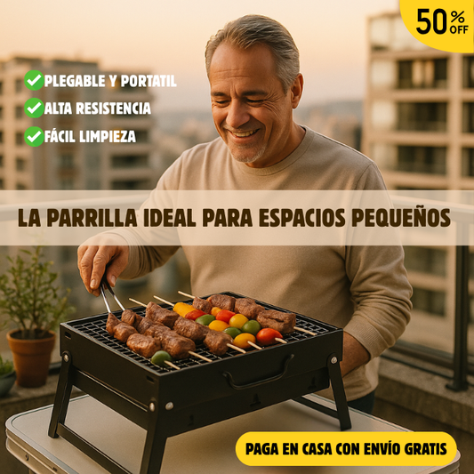 Parrilla a Carbón Portátil – Arma Fácil y Ahorra Espacio